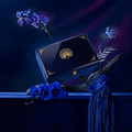 6 Jar Mirror Royal Peacock Velvet  Box with Carry Bag Gift Box