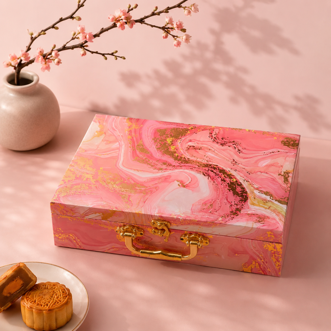 4 JAR 8 Cavity Pink FOIL Blush Marble Royale  PRINT Gift Box