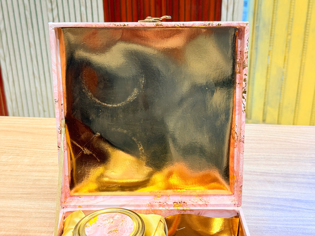 2 Jar Marble Light Pink Foil Multi-Purpose Hamper Box
