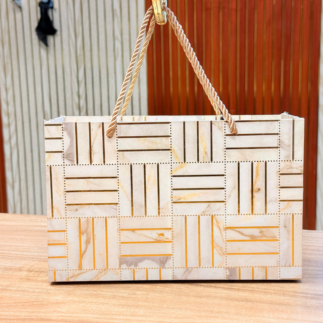 2 Jars White Line Foil Carry Bag Style Gift Box
