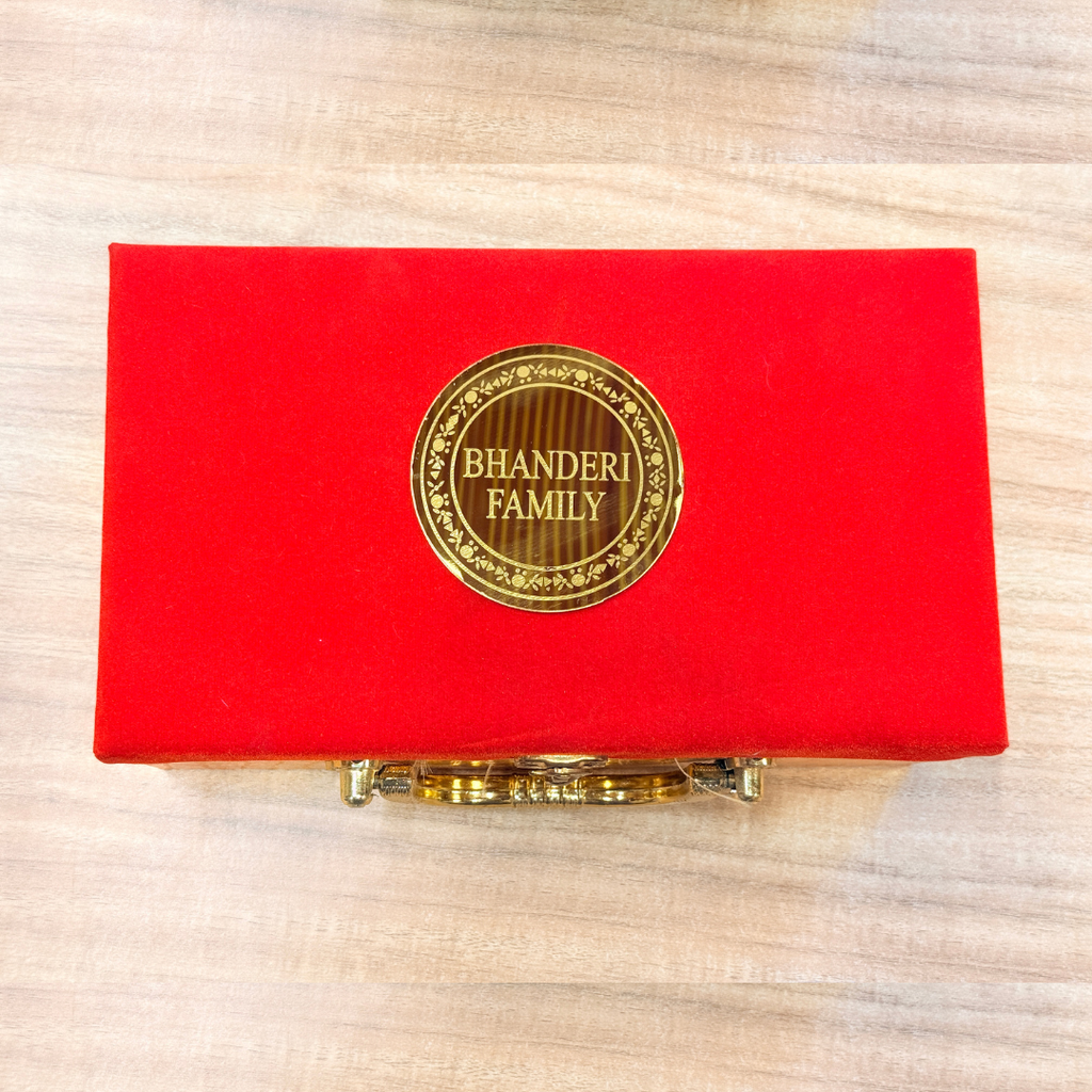 2 Jar Customized Velvet & Rexine Gift Royal Crimson  Box