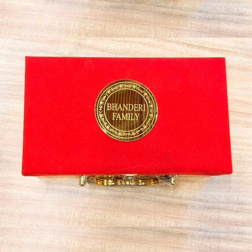 2 Jar Customized Velvet & Rexine Gift Royal Crimson  Box