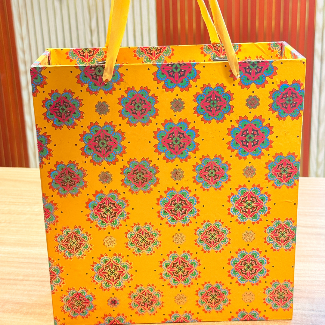 4 Jar Foil Carry Bag Style Royal Festive Mandala Gift Box