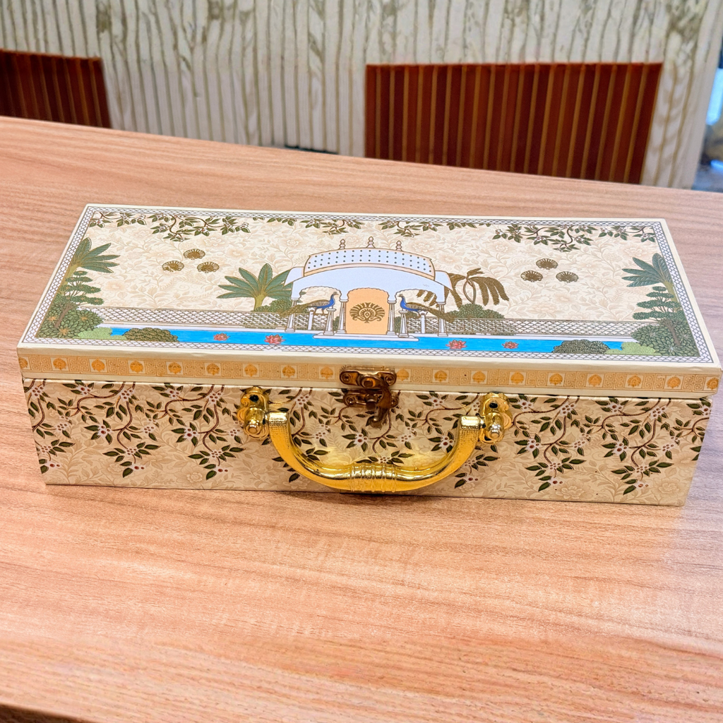 3 JAR YELLOW MGI Royal Heritage Peacock PRINT GIFT BOX