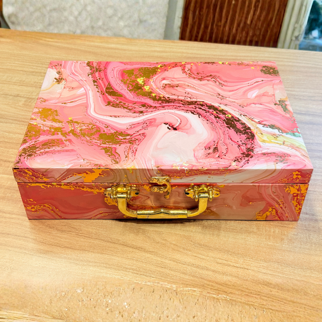 4 JAR 8 Cavity Pink FOIL Blush Marble Royale  PRINT Gift Box