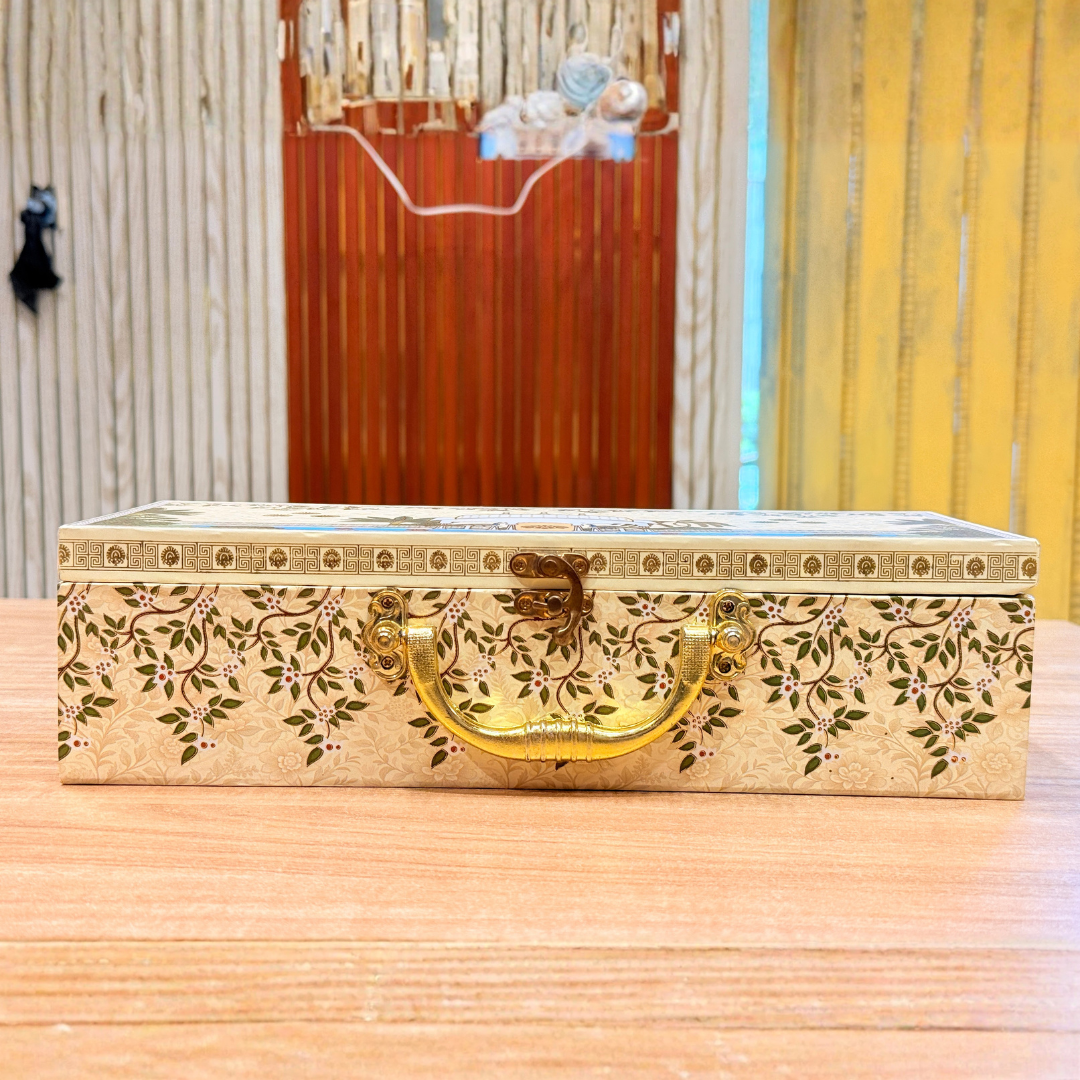 3 JAR YELLOW MGI Royal Heritage Peacock PRINT GIFT BOX