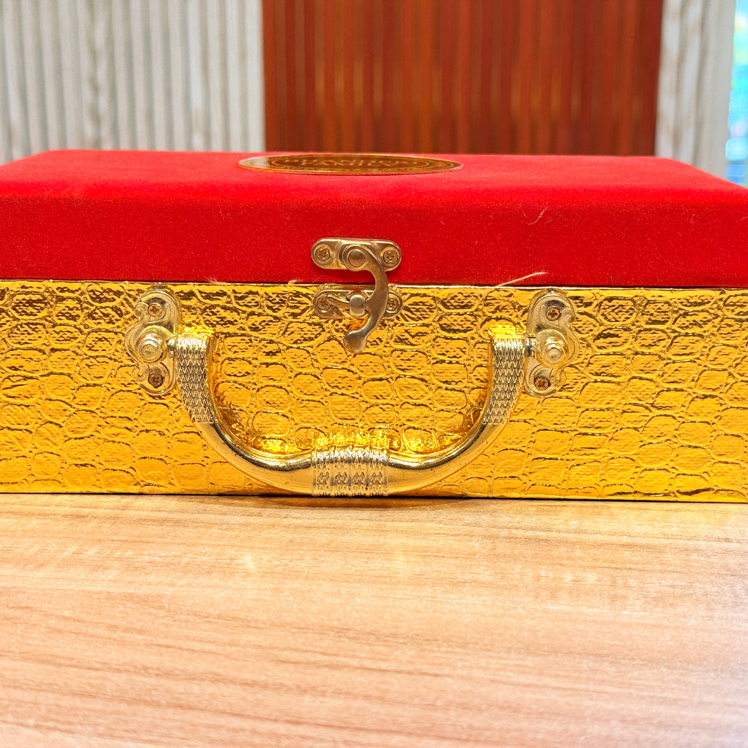 2 Jar Customized Velvet & Rexine Gift Royal Crimson  Box