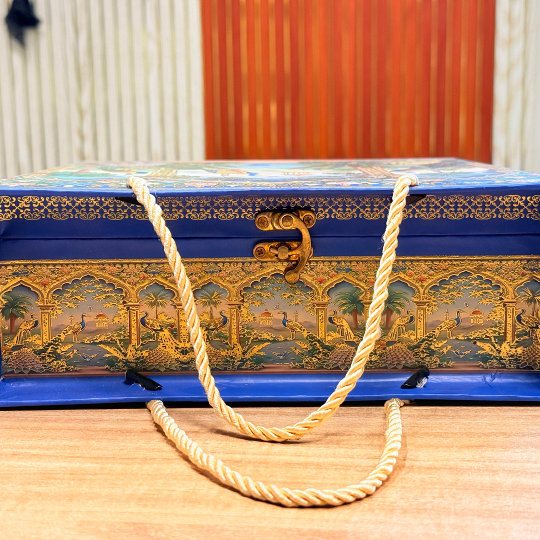 4 JARS BLUE MGI CARRY BAG STYLE BOX Royal Peacock