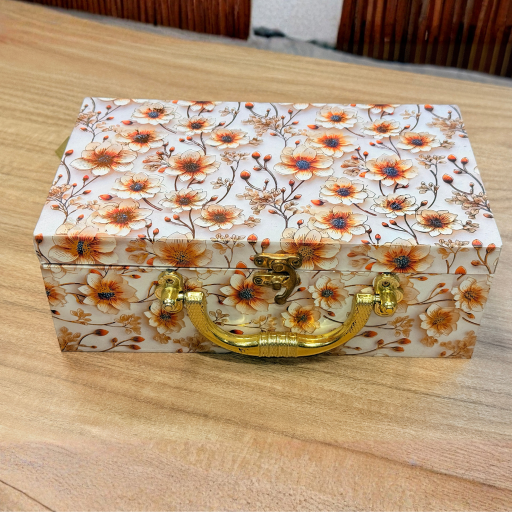 2 Jar Foil Floral White Print Blush Bloom   Gift Box