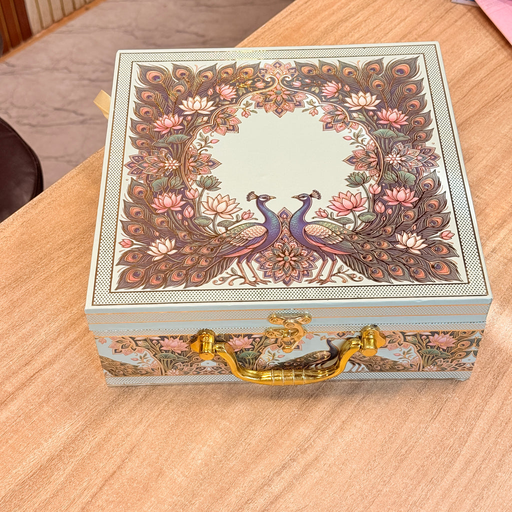 4 Jar New Peacock Green Heritage Hamper Box