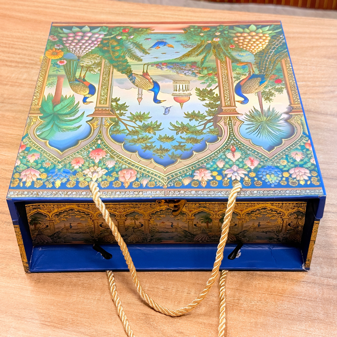 4 JARS BLUE MGI CARRY BAG STYLE BOX Royal Peacock