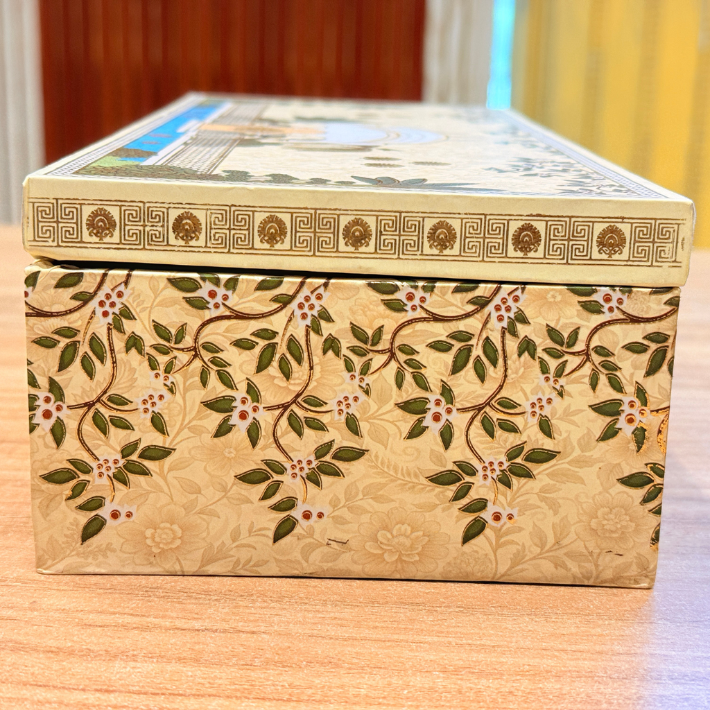 3 JAR YELLOW MGI Royal Heritage Peacock PRINT GIFT BOX