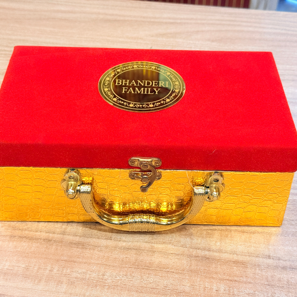 2 Jar Customized Velvet & Rexine Gift Royal Crimson  Box