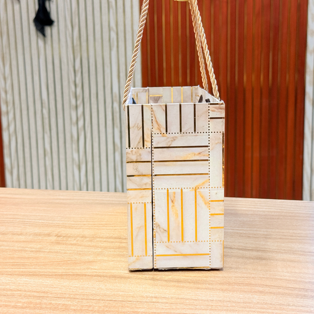 2 Jars White Line Foil Carry Bag Style Gift Box