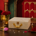 4 JAR White Line Gold Foil Hamper Box