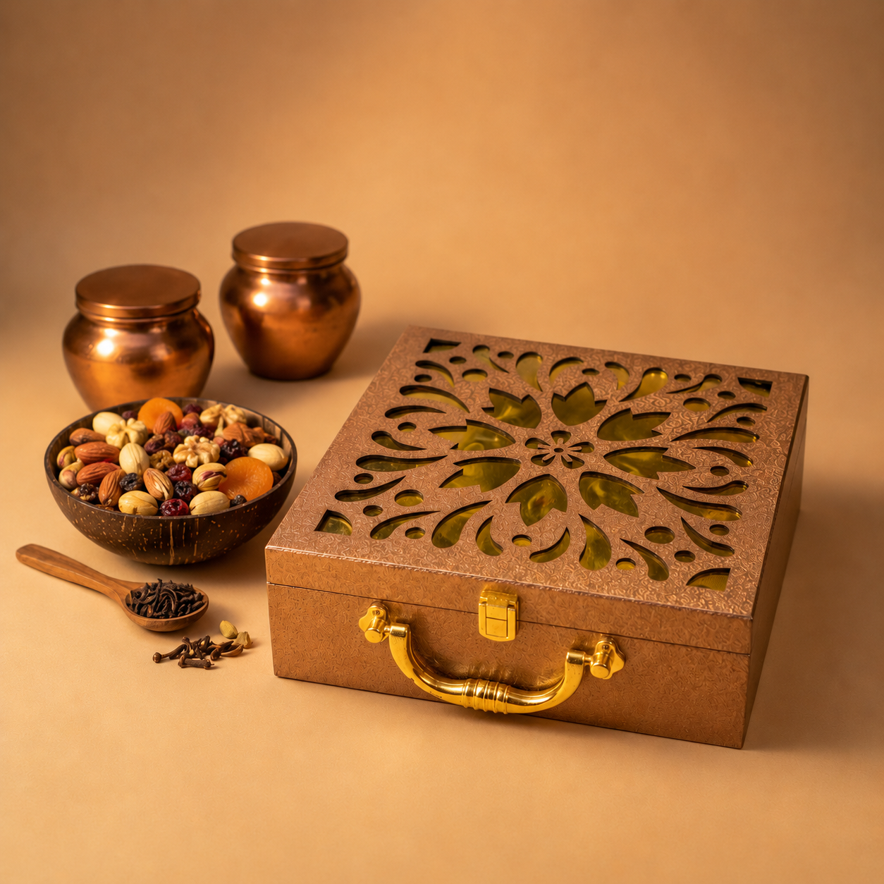 4 Jar Munda Laser-Cut Italian Paper Hamper Box