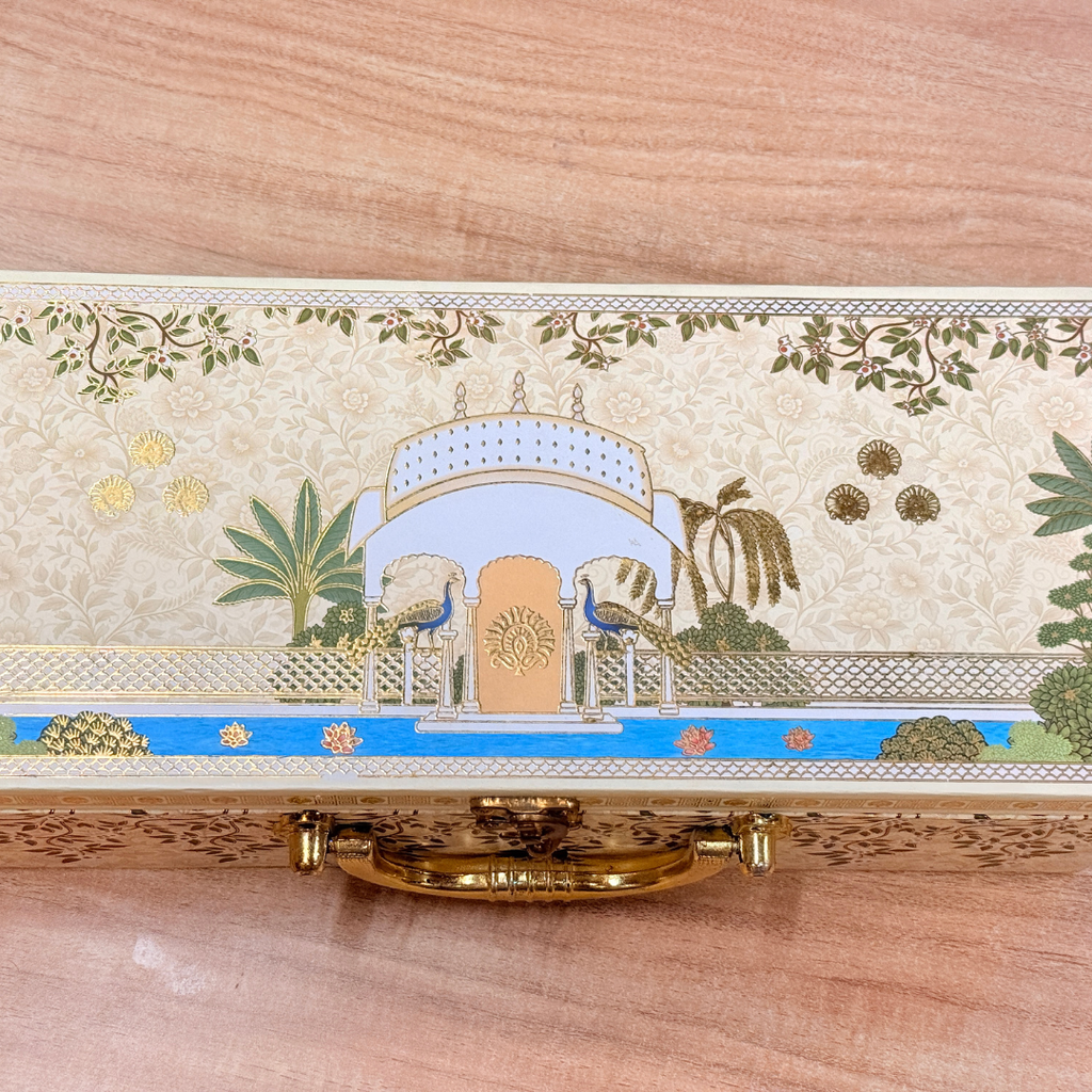 3 JAR YELLOW MGI Royal Heritage Peacock PRINT GIFT BOX