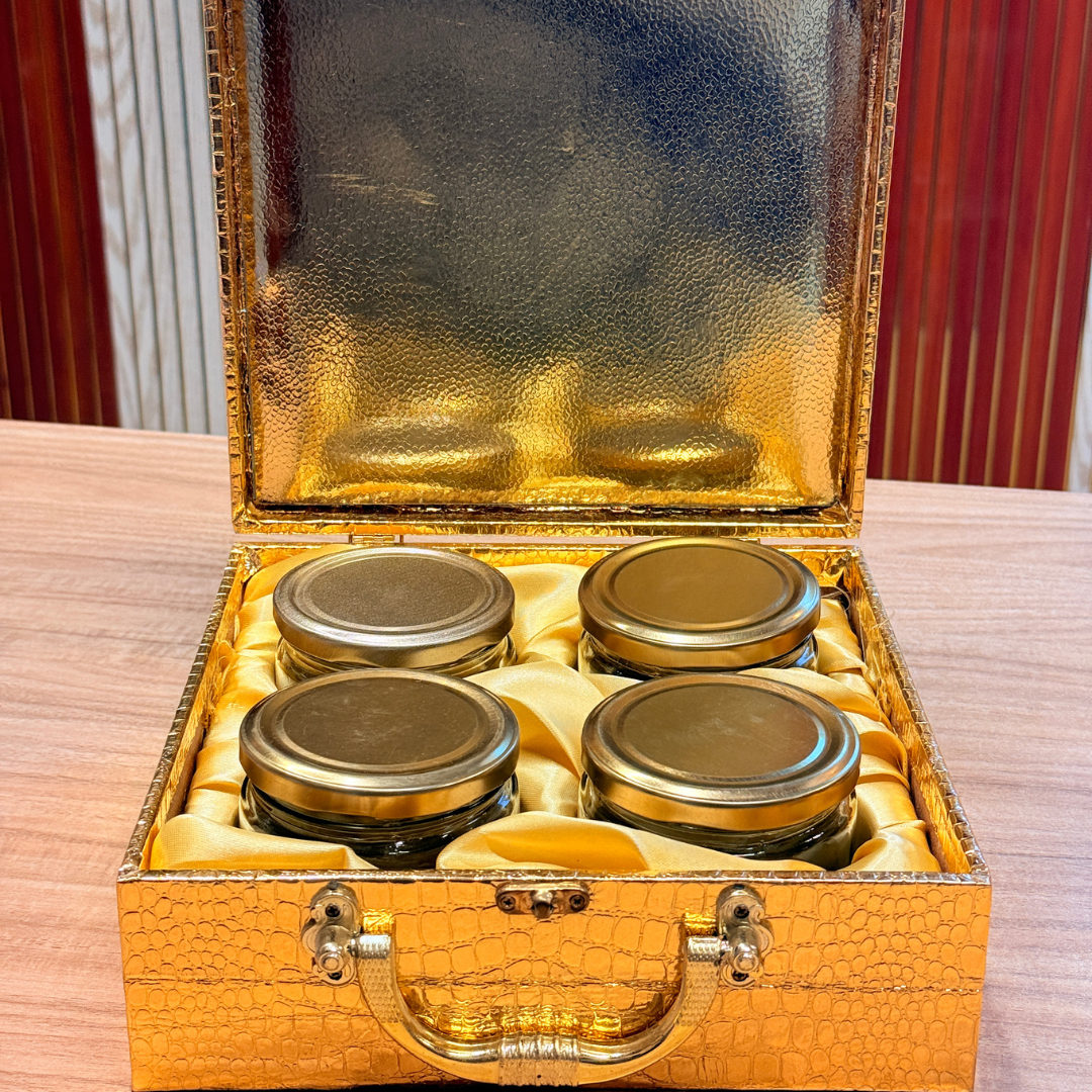 4 Jar Laser Cut Wedding Suvarna Vivaah Customized box