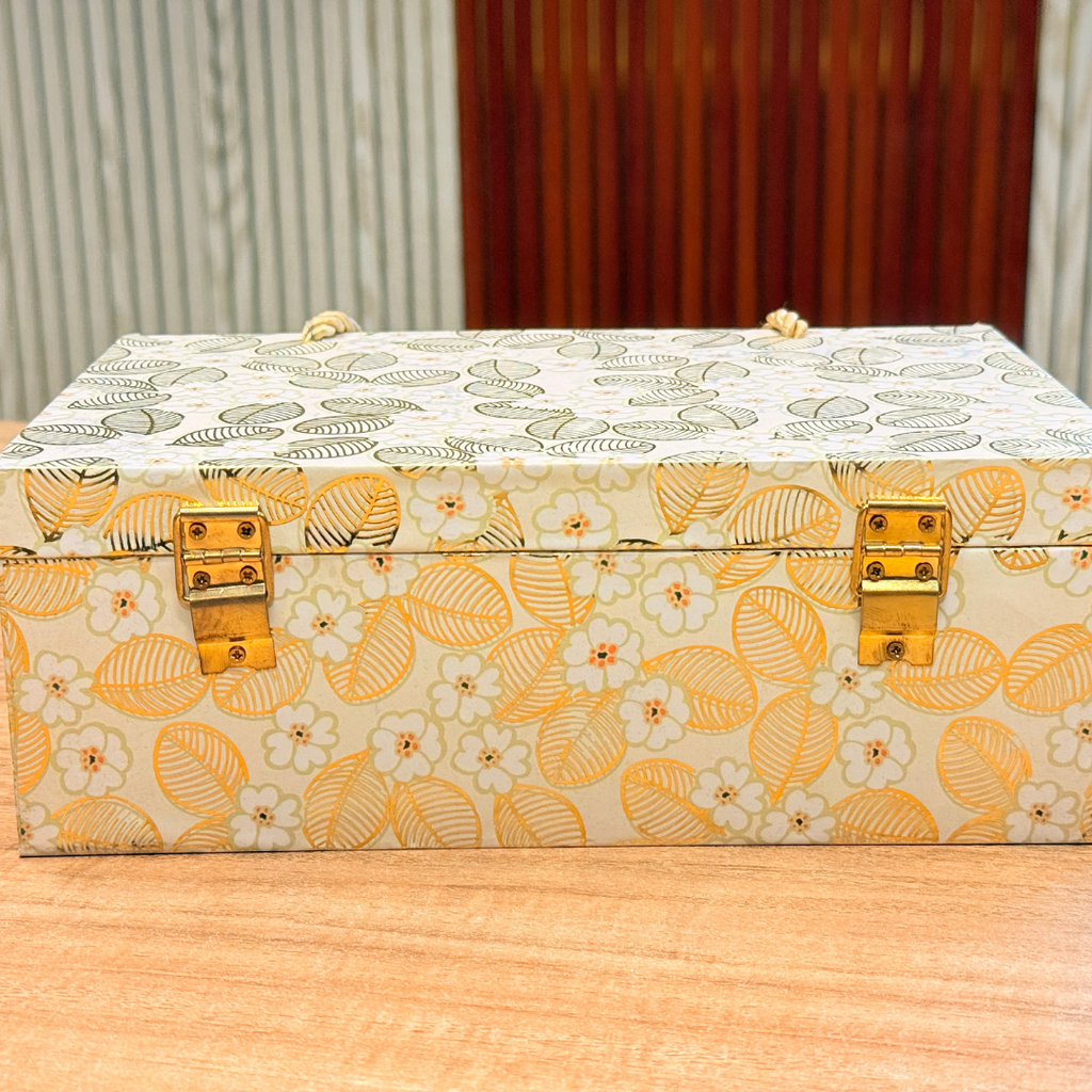 2 Jars New Foil Floral Carry Style Hamper Box