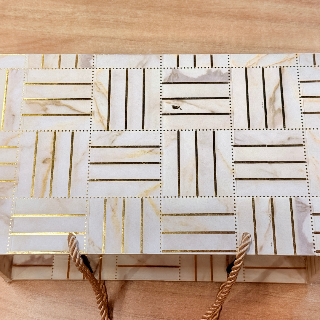 2 Jars White Line Foil Carry Bag Style Gift Box