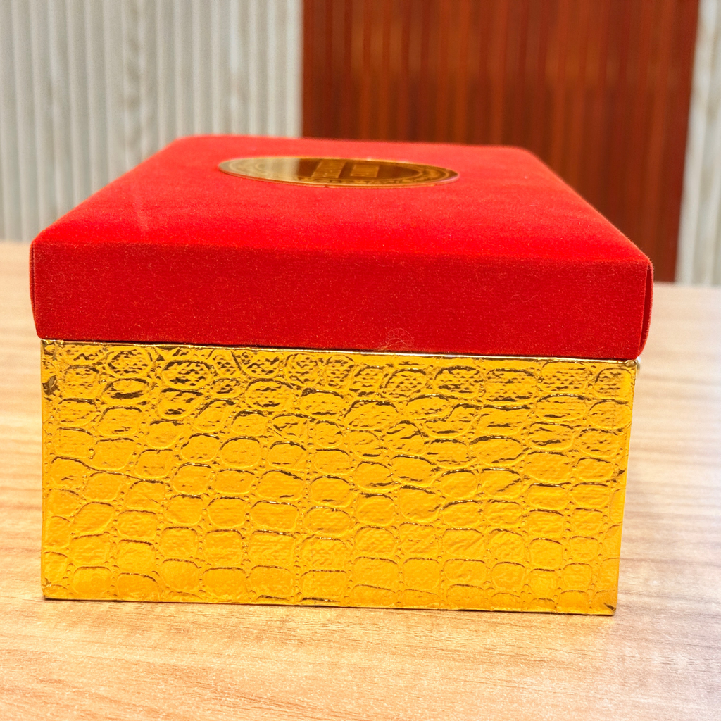 2 Jar Customized Velvet & Rexine Gift Royal Crimson  Box