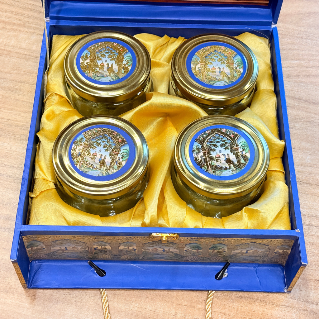 4 JARS BLUE MGI CARRY BAG STYLE BOX Royal Peacock