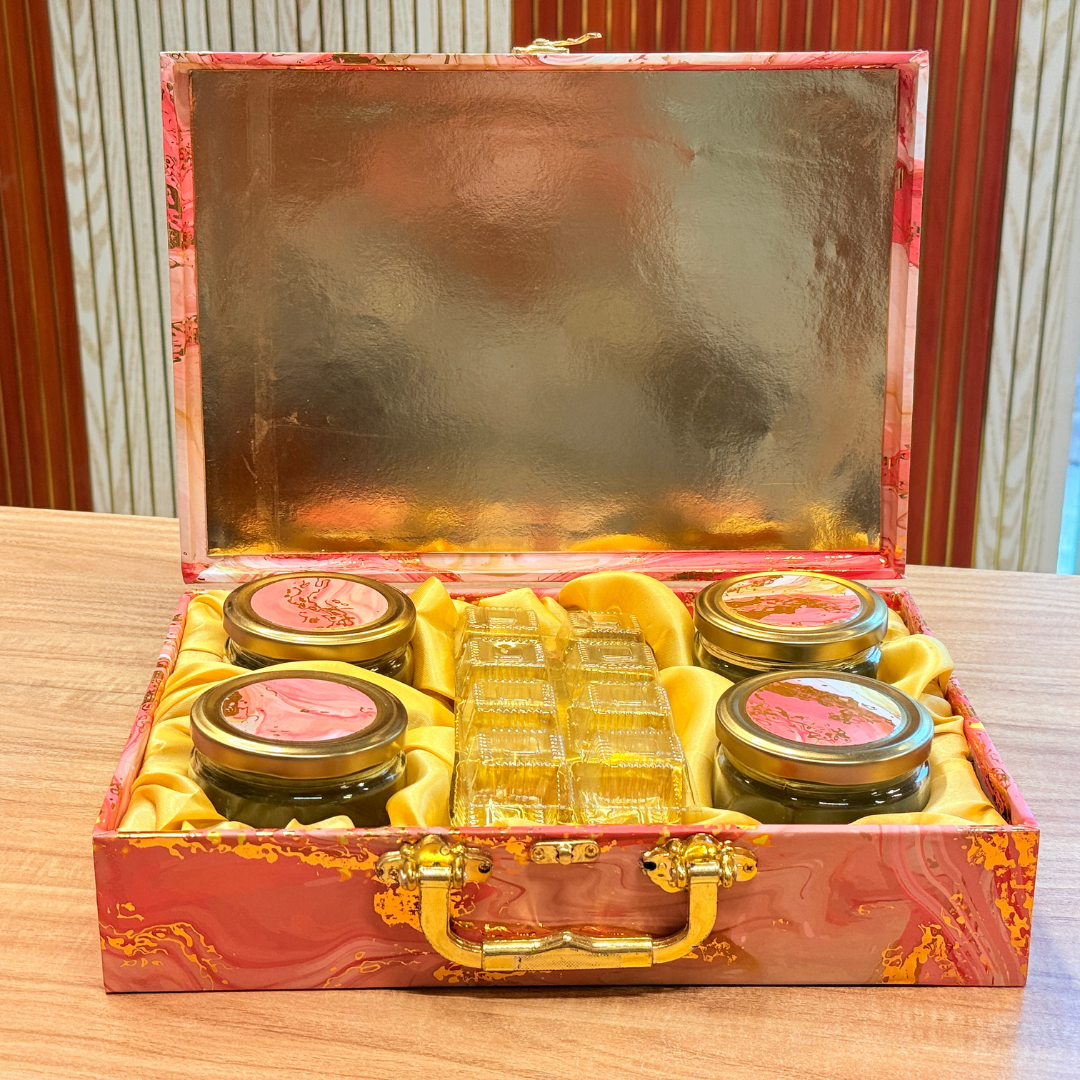 4 JAR 8 Cavity Pink FOIL Blush Marble Royale  PRINT Gift Box