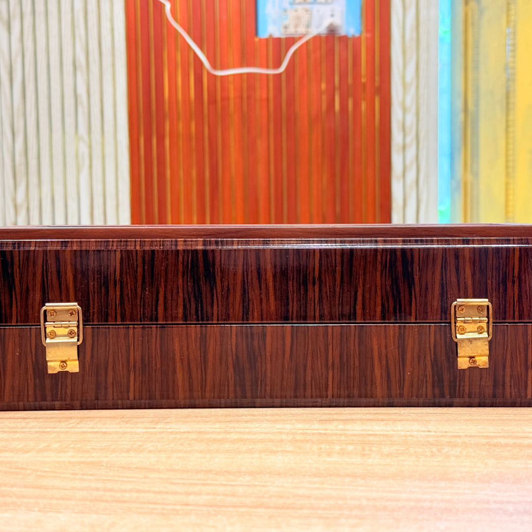 3 Jar Molding Royal Walnut Glass Gift Box