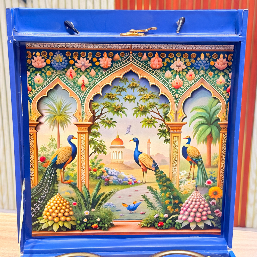 4 JARS BLUE MGI CARRY BAG STYLE BOX Royal Peacock