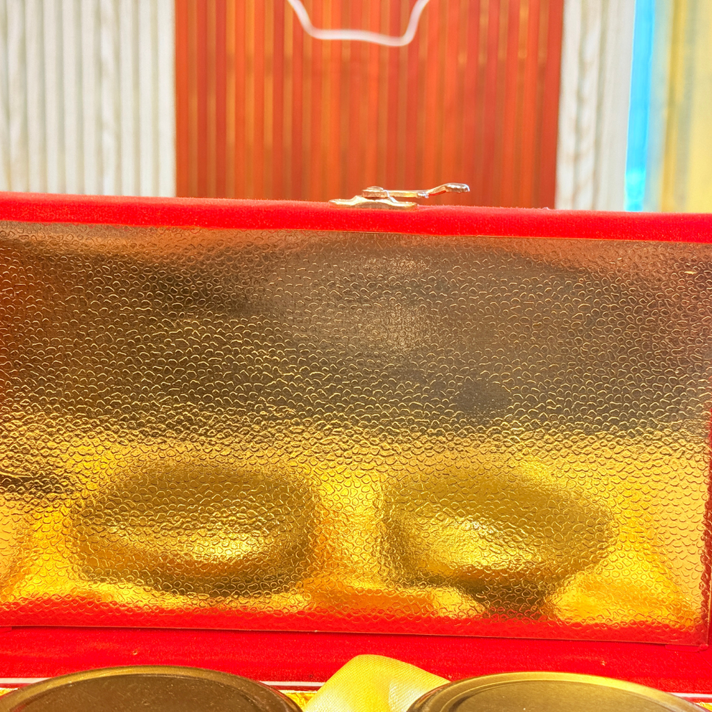 2 Jar Customized Velvet & Rexine Gift Royal Crimson  Box