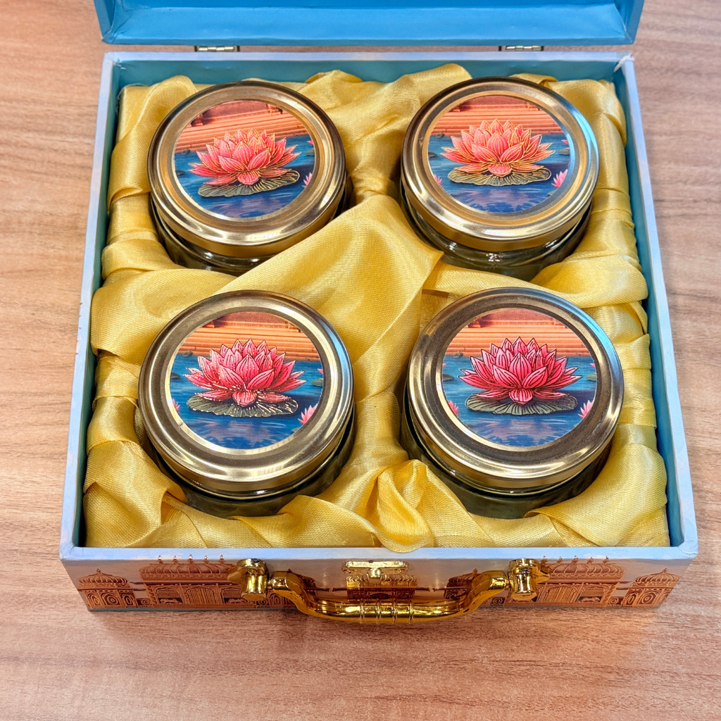 4 JAR MGI Raj Mahal Luxury  PRINT GIFT BOX