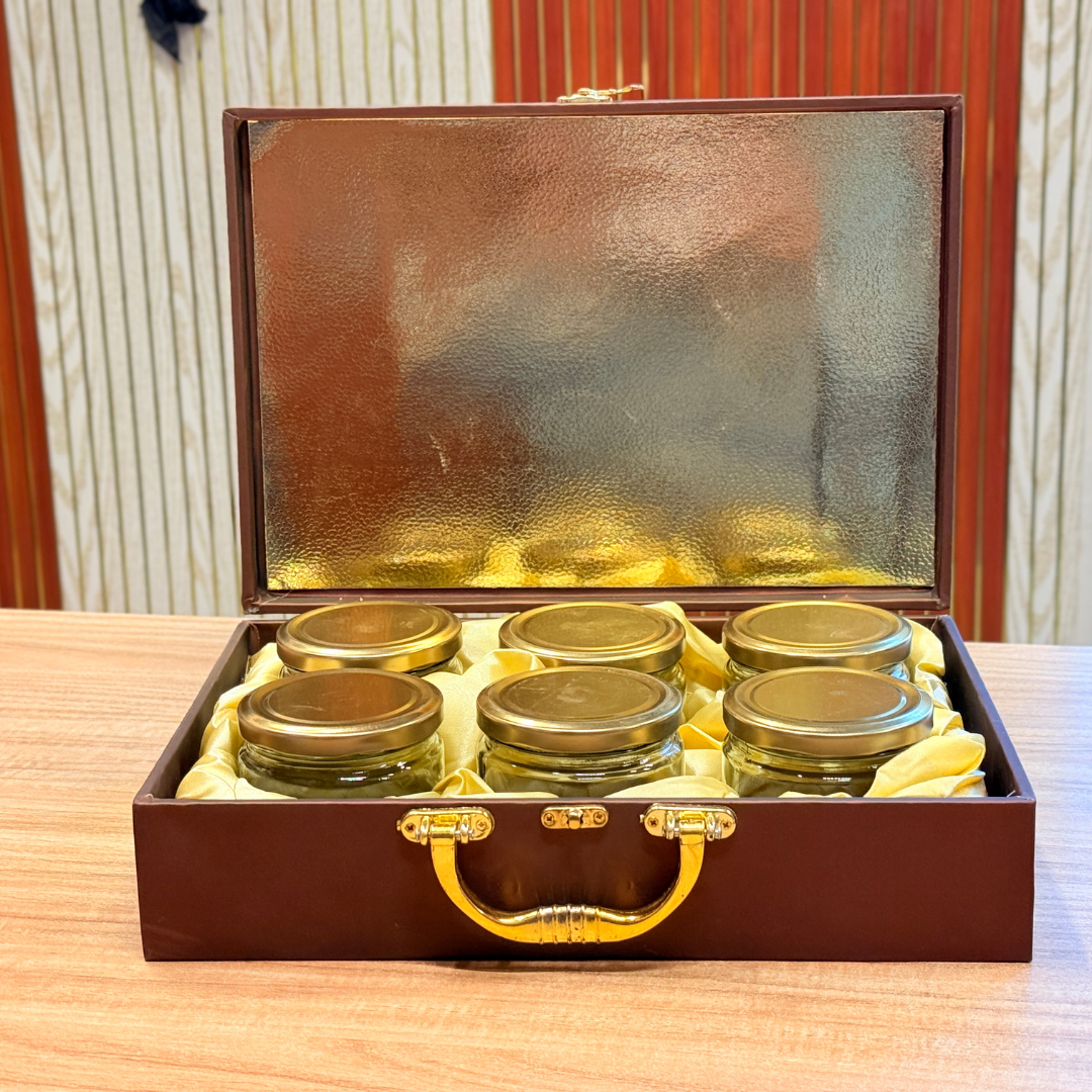 6 JAR RAXINE Royal Heritage Leatherette  GIFT Box