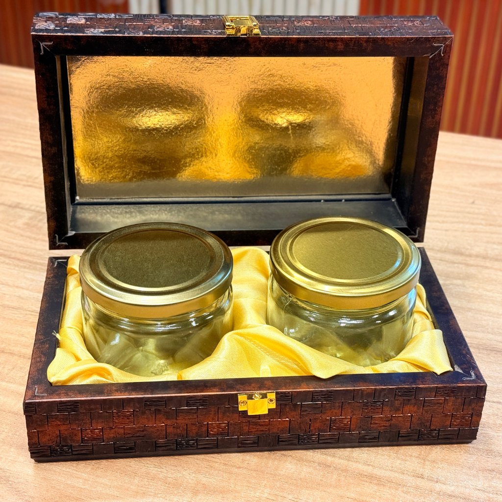 2 Jar Molding Earth wood Luxe  Gift Box