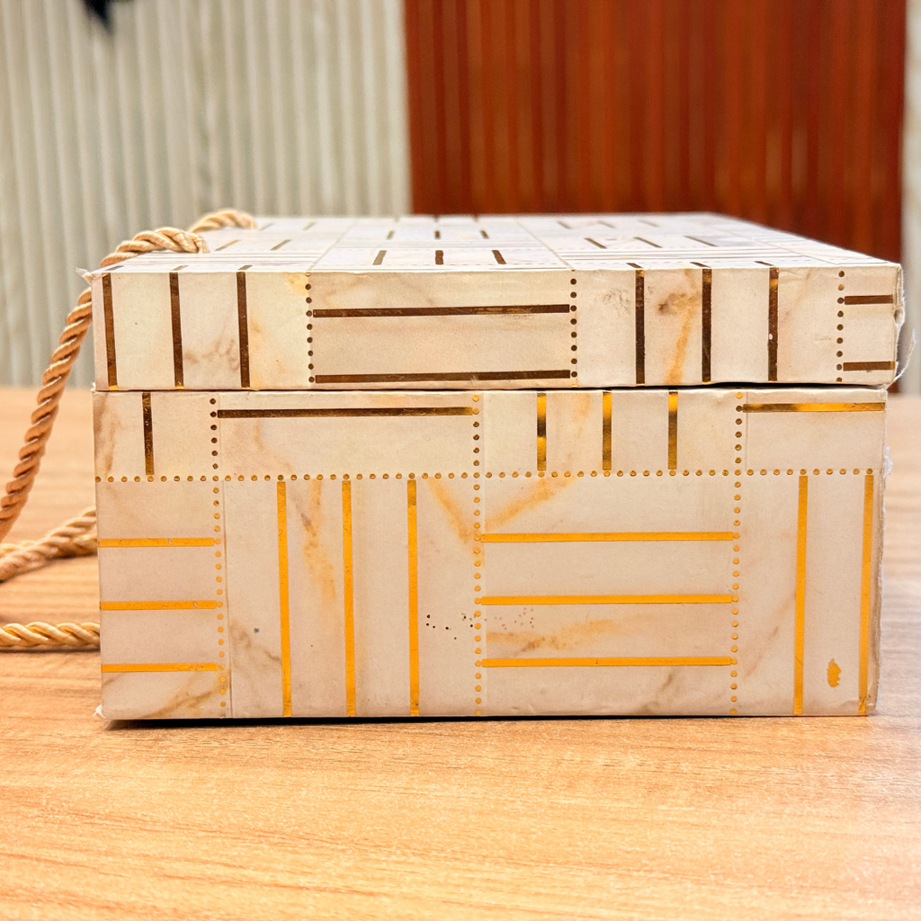 2 Jars White Line Foil Carry Bag Style Gift Box