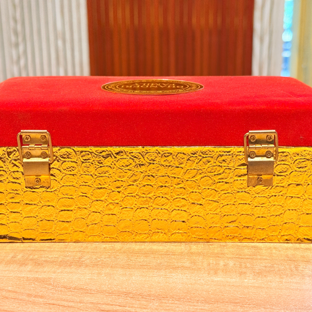 2 Jar Customized Velvet & Rexine Gift Royal Crimson  Box