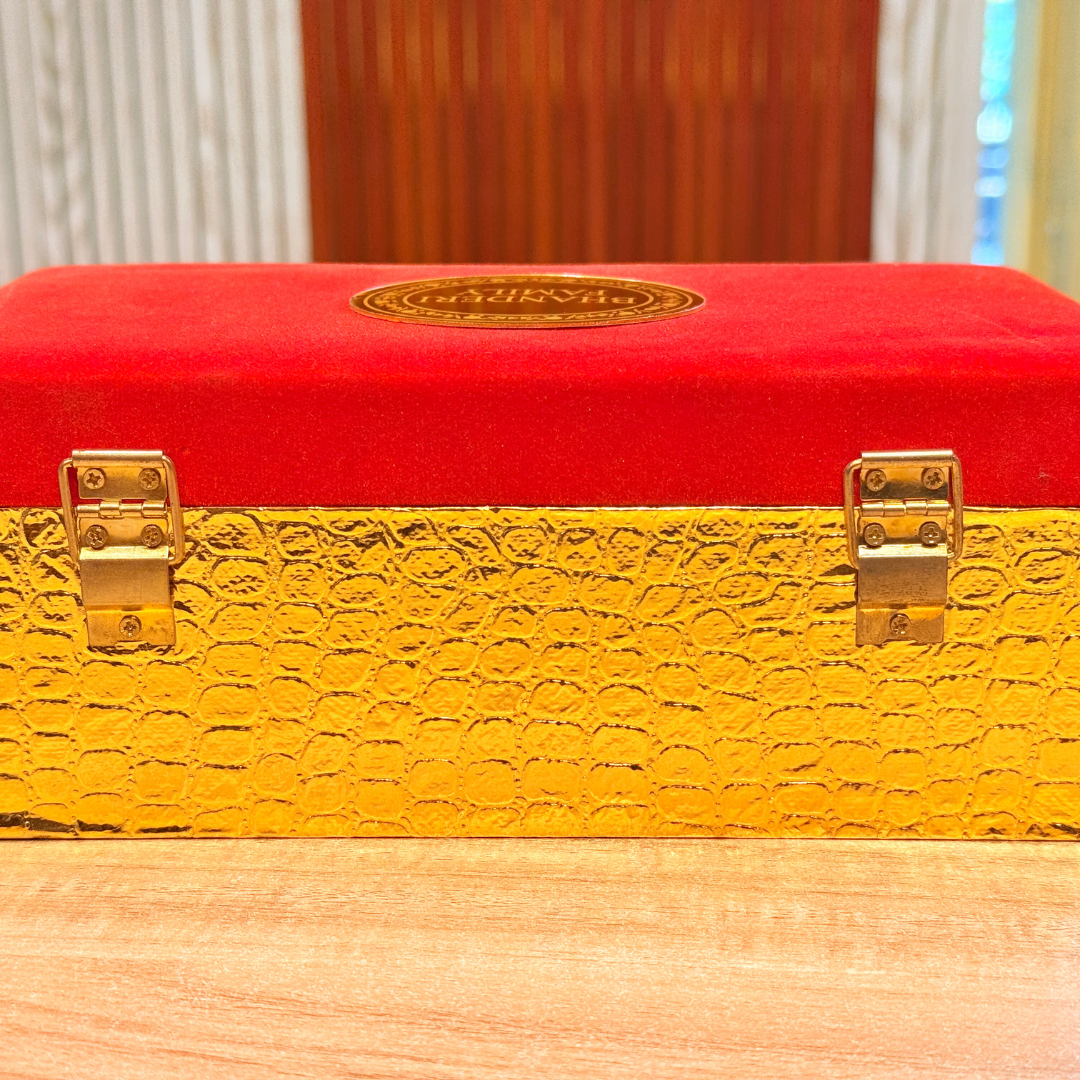 2 Jar Customized Velvet & Rexine Gift Royal Crimson  Box