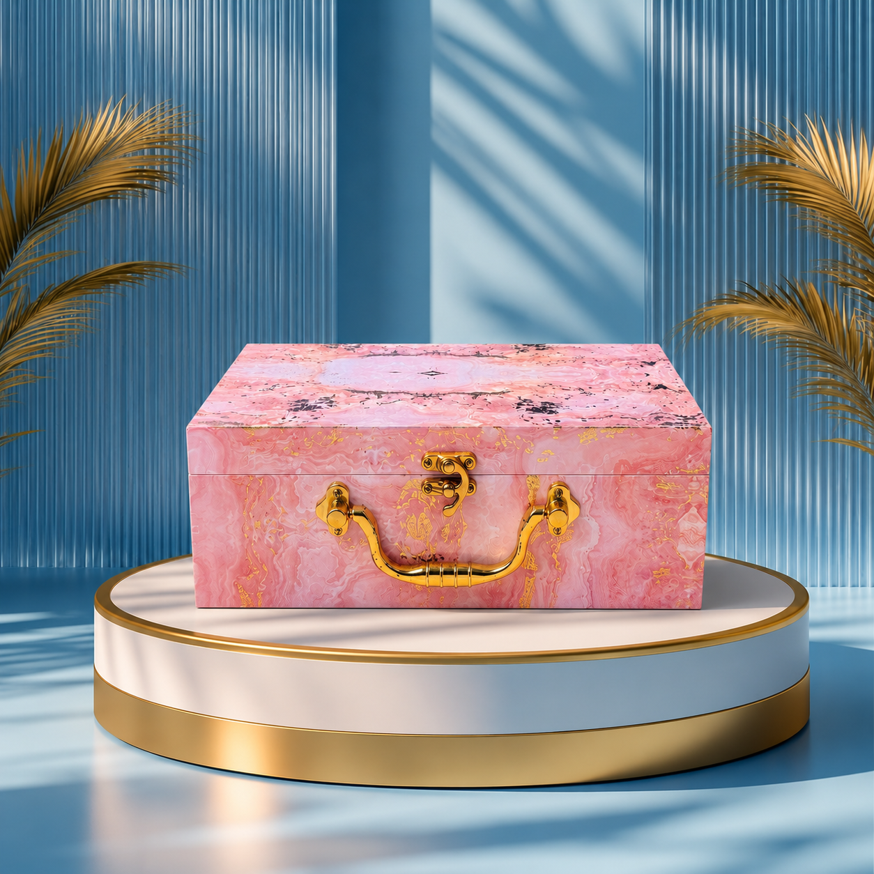 2 Jars Pink Foil Hamper Gift Box