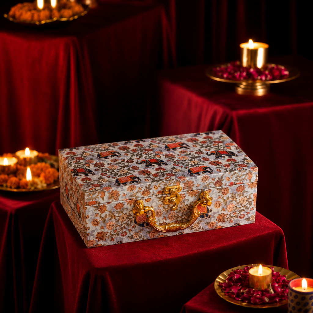 2 Jars Elephant Foil Hamper Gift Box