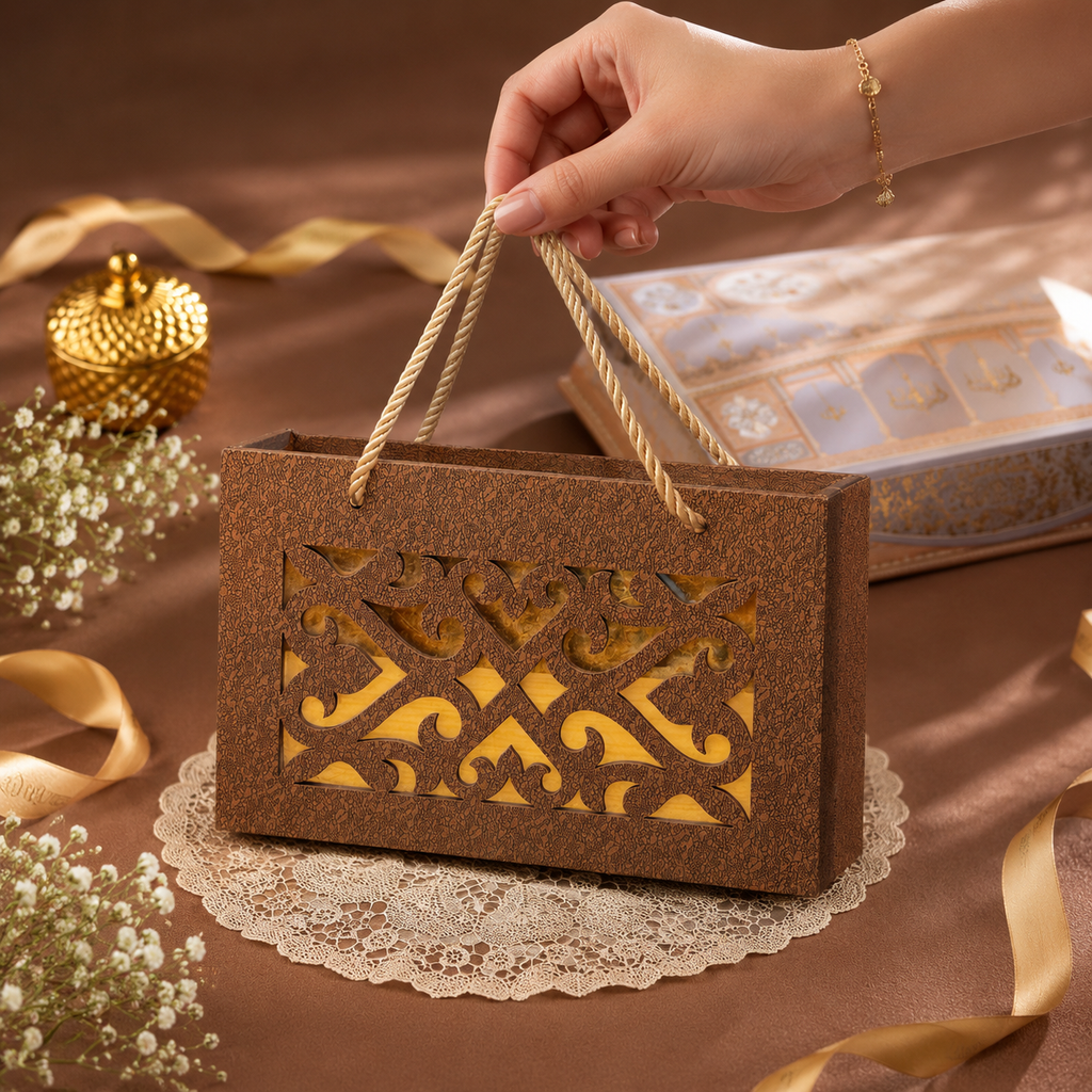 2 Jar Laser Cut Carry Bag Style Box
