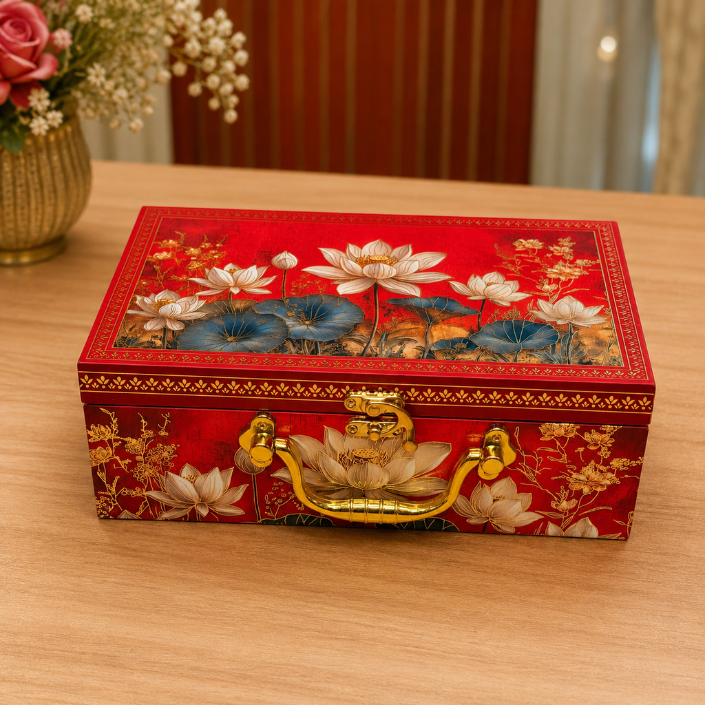 2 Jars Lotus Red MGI Print Royal Floral Edition Gift Box