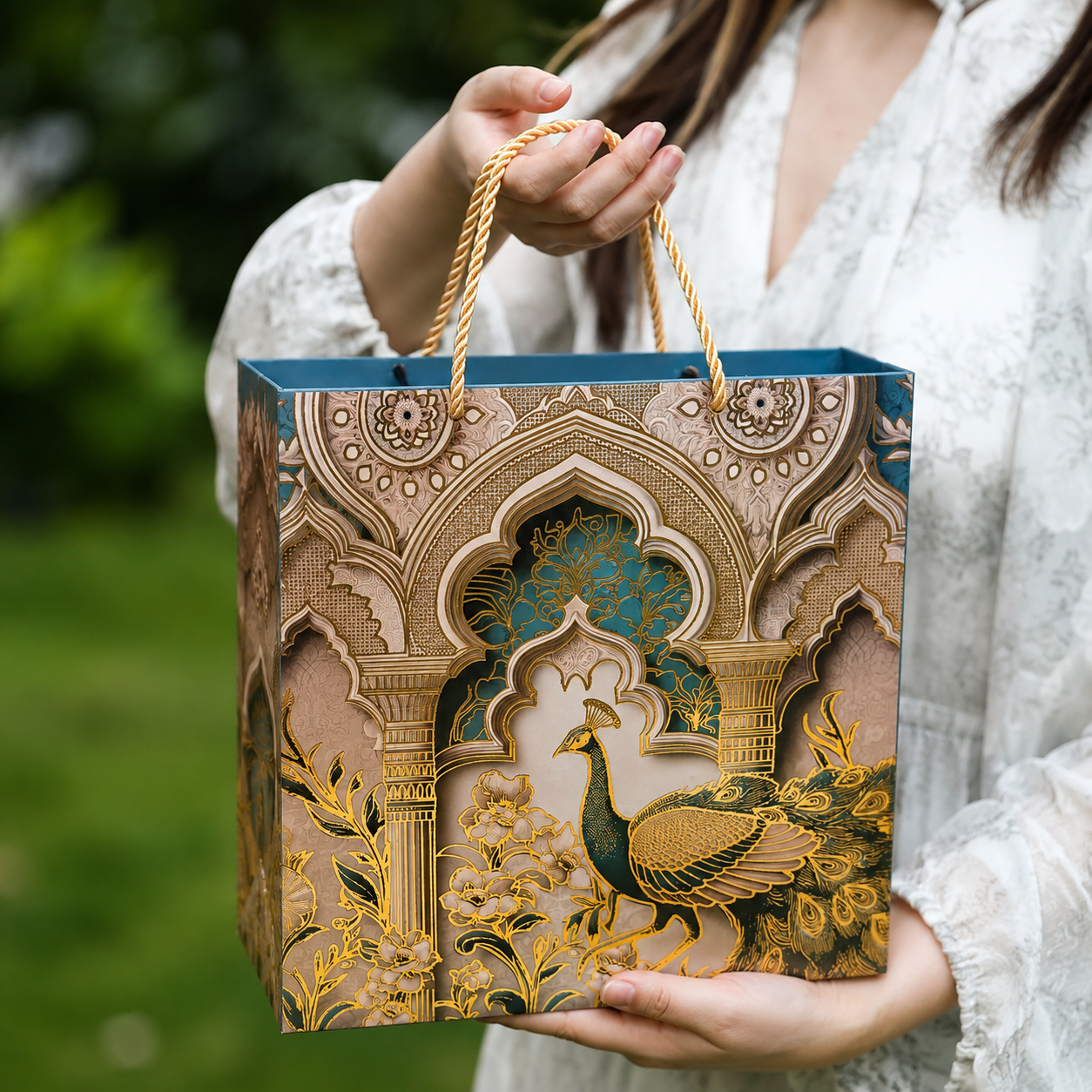 4 JAR GREEN PEACOCK CARRY BAG STYLE MGI BOX Royal Peacock