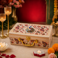 2 Jars Cream Printed Premium Paisley peacock Hamper Box
