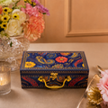 2 Jars  Blue Printed Premium Paisley Floral Hamper Box