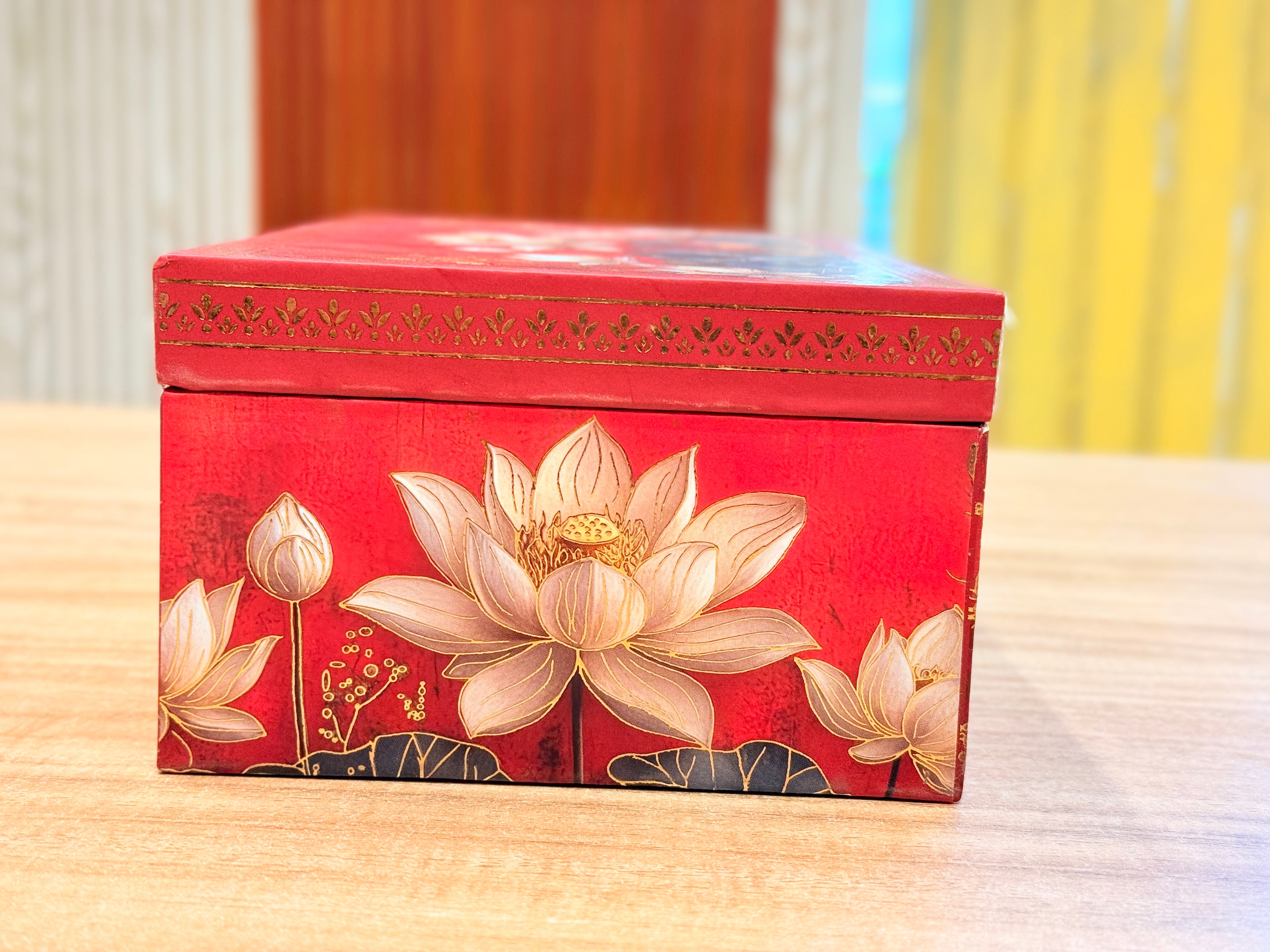 2 Jars Lotus Red MGI Print Royal Floral Edition Gift Box