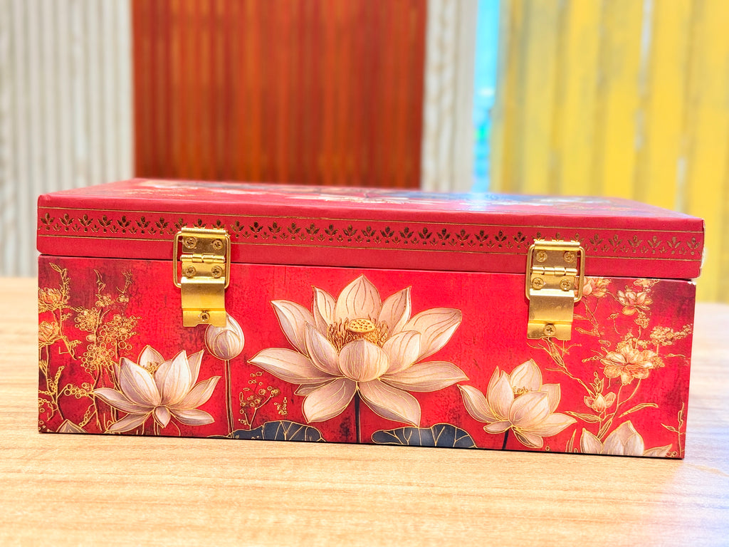 2 Jars Lotus Red MGI Print Royal Floral Edition Gift Box