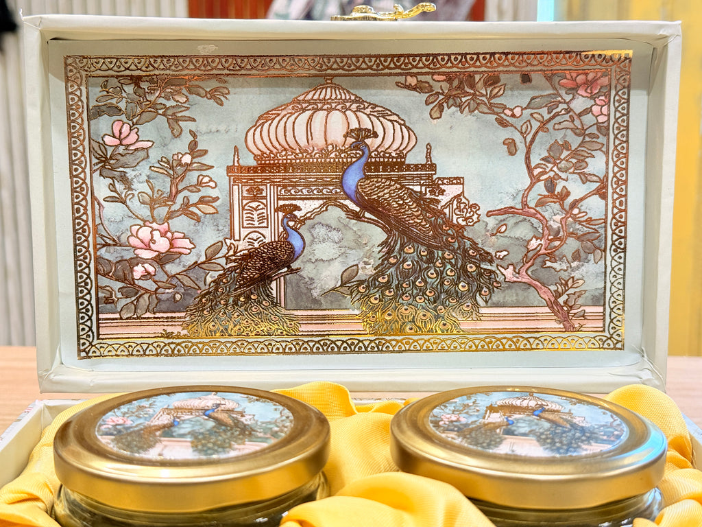 2 Jars Double Mor Green MGI Print Royal Floral Edition Gift Box