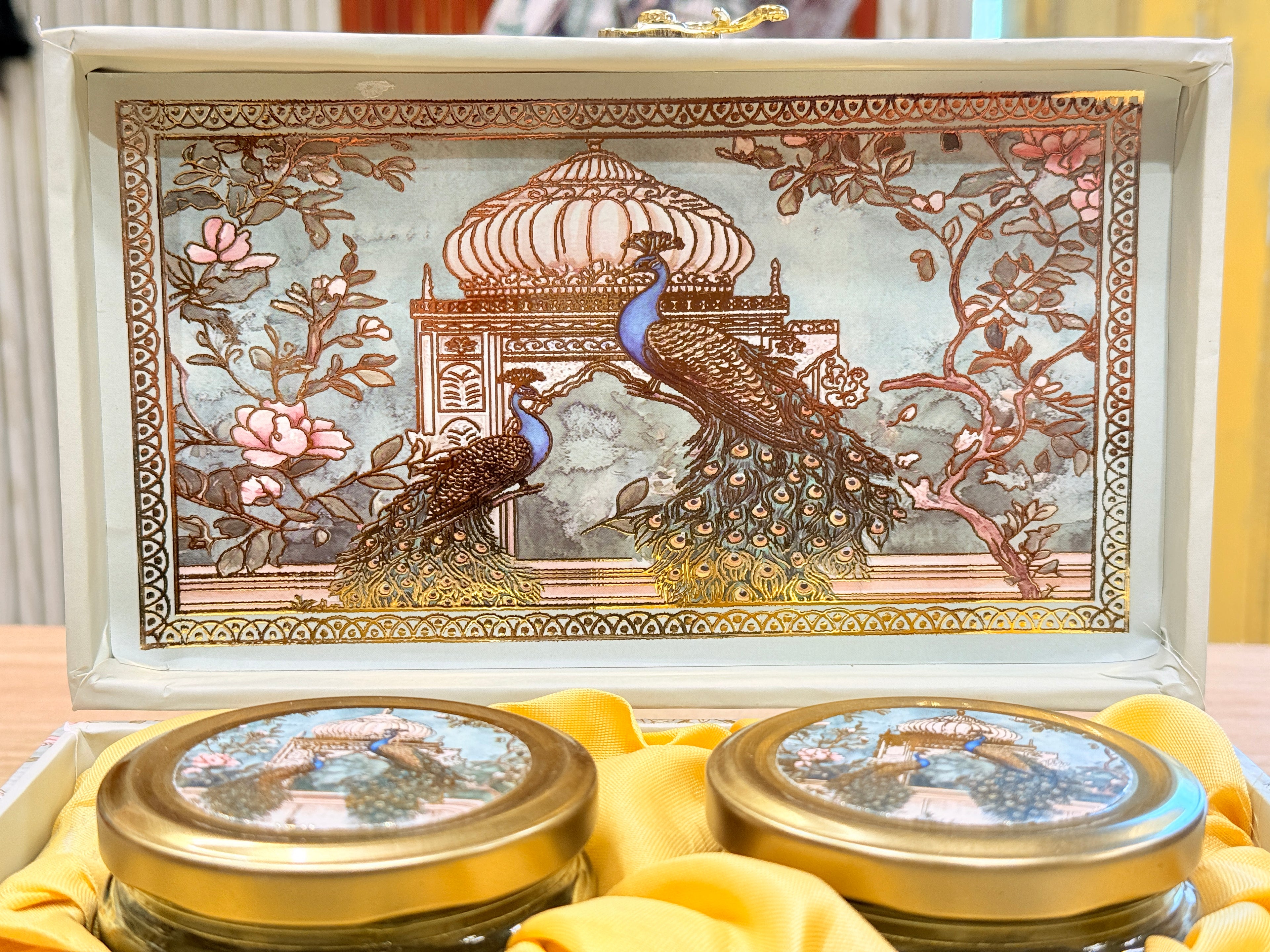 2 Jars Double Mor Green MGI Print Royal Floral Edition Gift Box