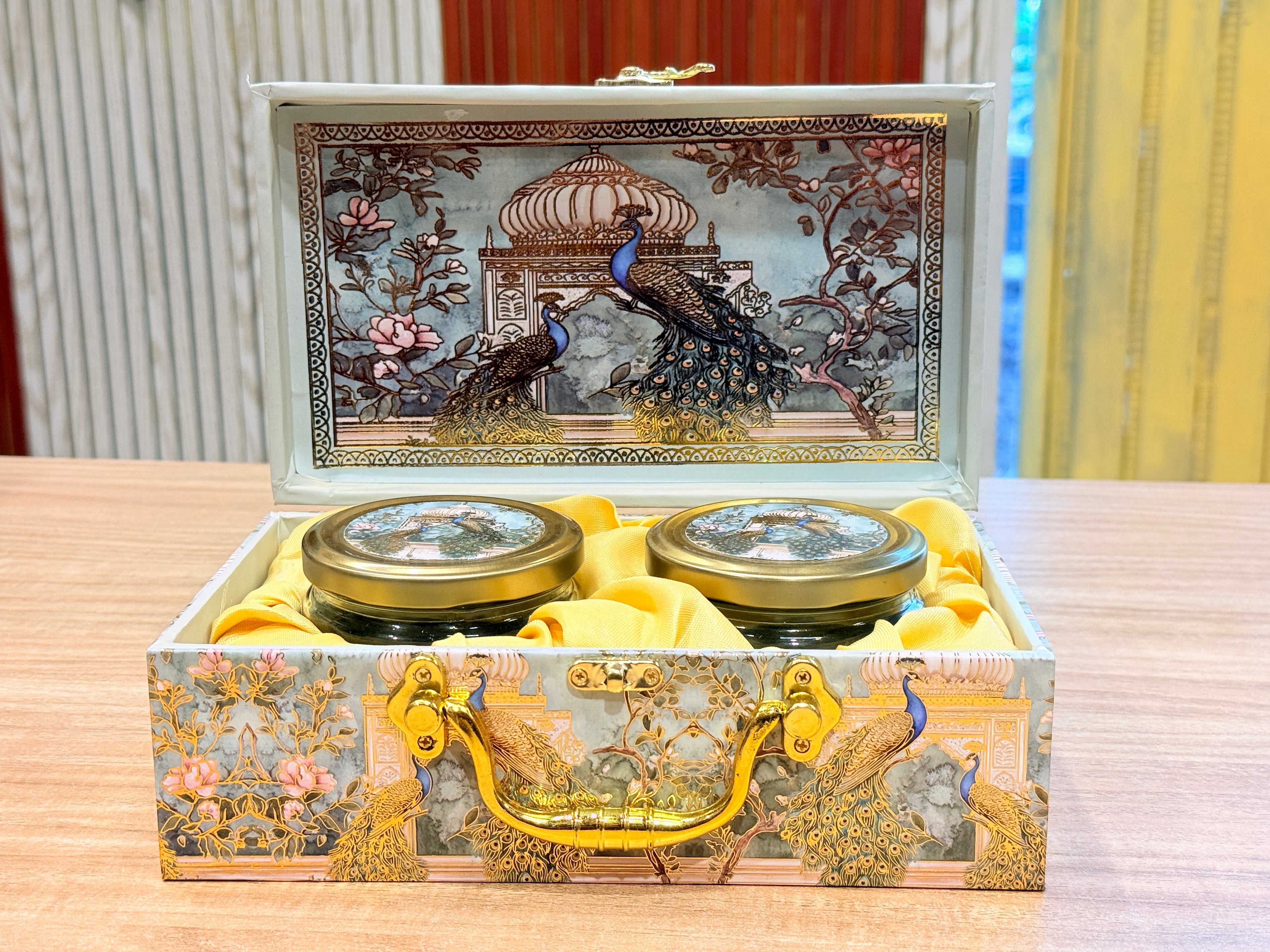 2 Jars Double Mor Green MGI Print Royal Floral Edition Gift Box