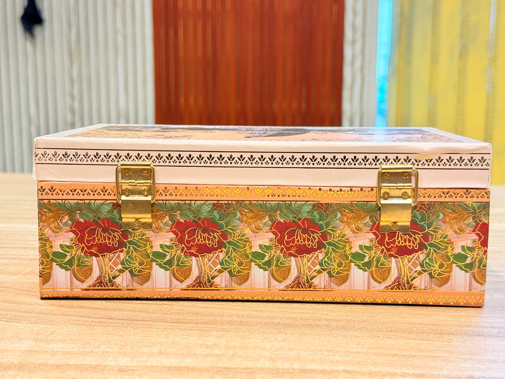 2 Jar Pink Peacock MGI Print Royal Floral Edition Gift Box