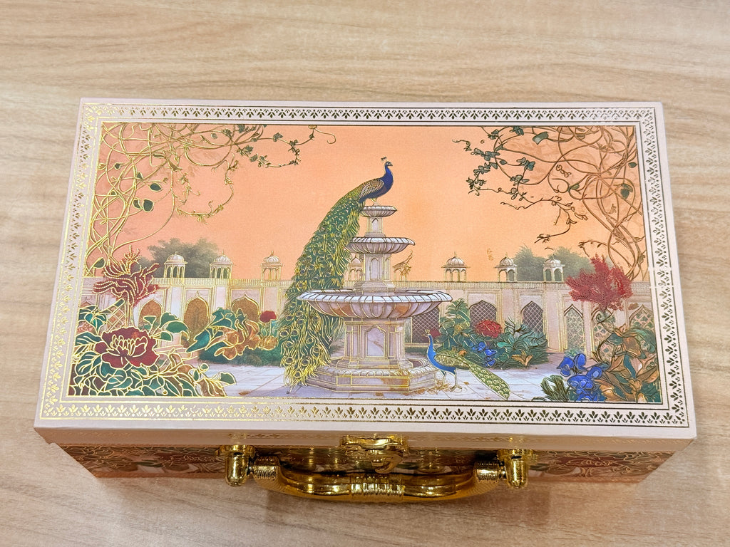 2 Jar Pink Peacock MGI Print Royal Floral Edition Gift Box